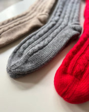 Cashmere Cable Room-socks / Gray