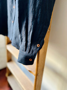 Irish Linen Shirt / Navy Stripe