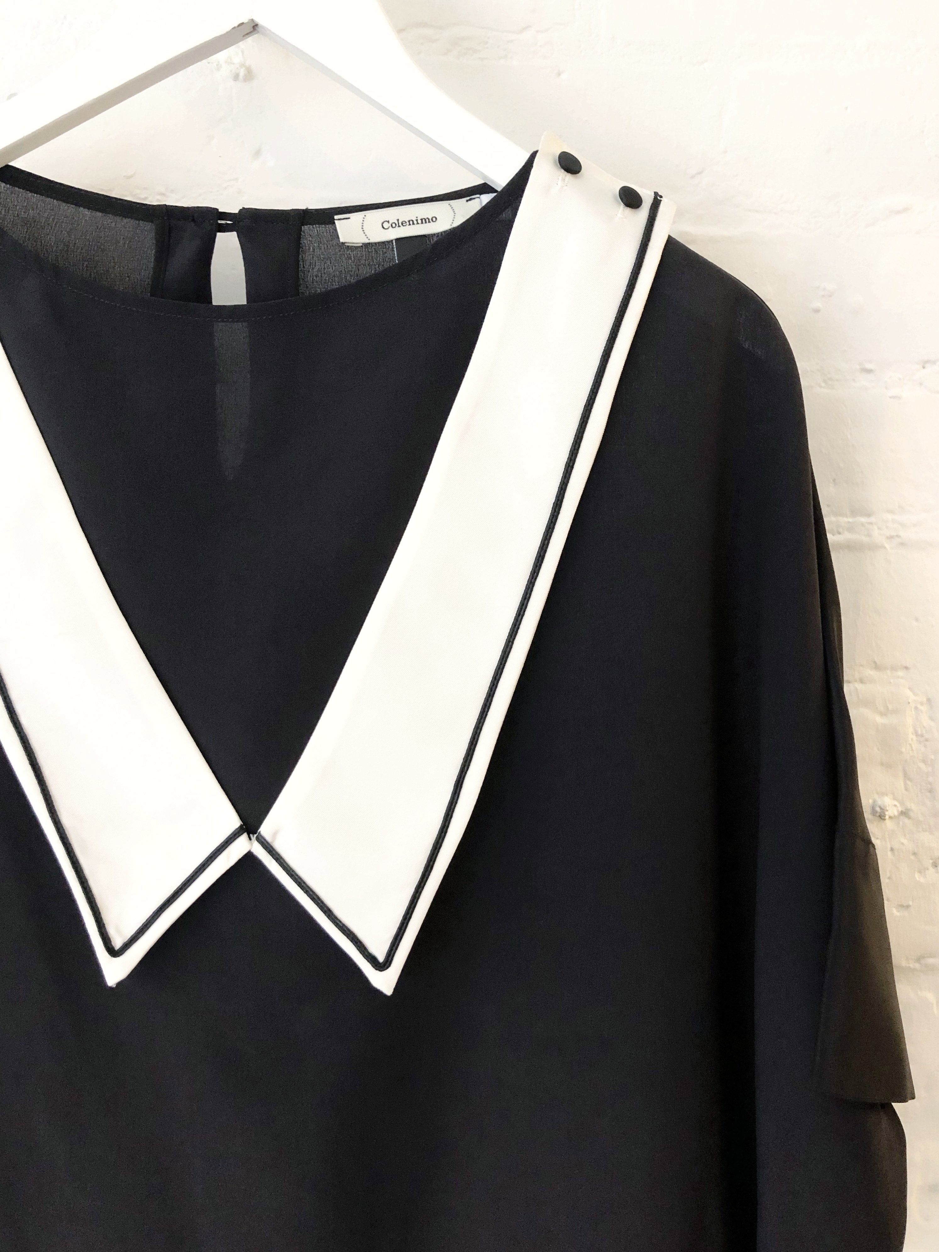 Detachable Silk Sailor Collar Top