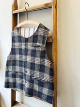 Tweed Reversible Vest / Navy Check