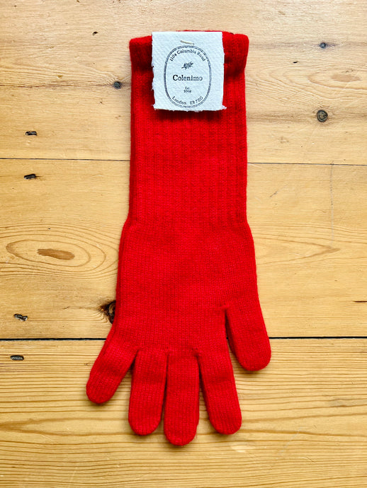 Cashmere Long cuff glove / Red