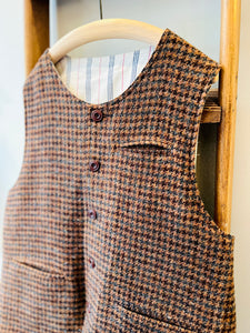 Tweed Reversible Vest / Brown