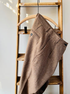 Scottish Merino Wool Trouser / Brown Herringbone