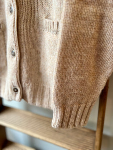 Lambswool Wool Shetland Yarn Cardigan / Tusk