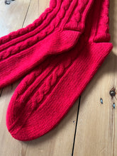 Cashmere Cable Room-socks / Red