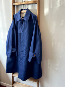 Wax Cotton Balmacaan Rain Coat
 / Navy