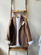 Scottish Merino Wool Blazer / Brown Herringbone