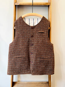 Tweed Reversible Vest / Brown