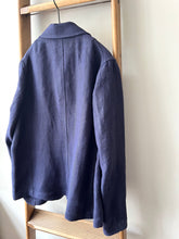 Irish Linen Workers Jacket / Navy Herringbone