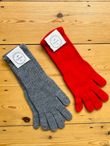 Cashmere Long cuff glove / Red