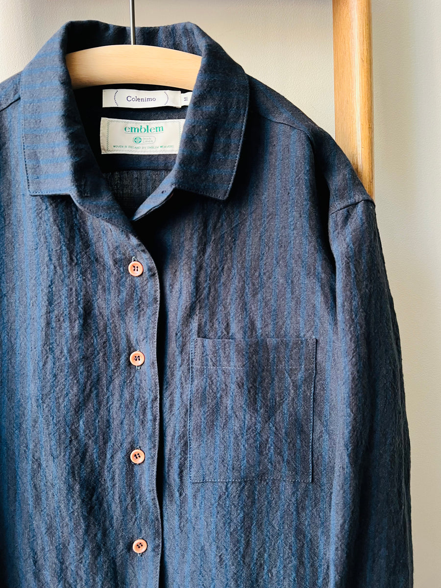 Irish Linen Shirt / Navy Stripe – Colenimo