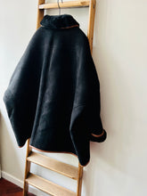 Sheepskin Poncho Coat / Black Suede
