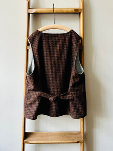 Tweed Reversible Vest / Brown