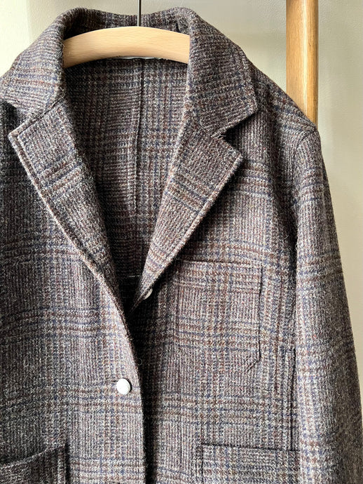 Shetland Wool Tweed Jacket / Gray
