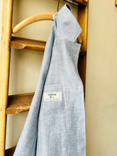 Irish Linen Workers Jacket / Herringbone Saxe Blue