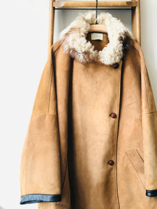 Suede Leather Poncho Coat