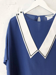 Detachable Silk Sailor Collar Top