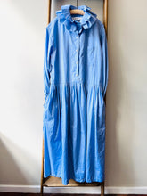 Double Ruffle Collar Dress/Sax Blue
