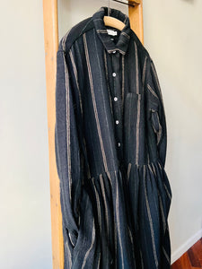 Stripe Wool Dress / Black