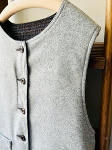 Tweed Reversible Vest / Gray Check
